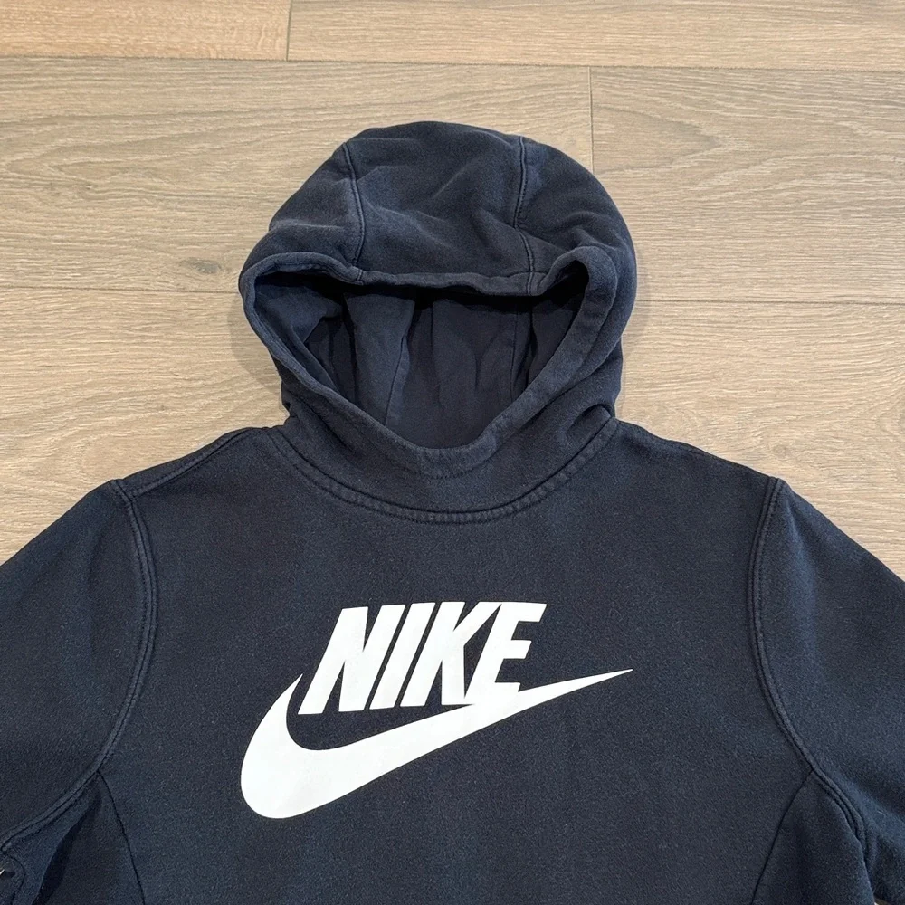 NIKE Black Sportswear Club Fleece Cotton Terry Pullover Hoodie Sweatshirt‎ Sz XL
